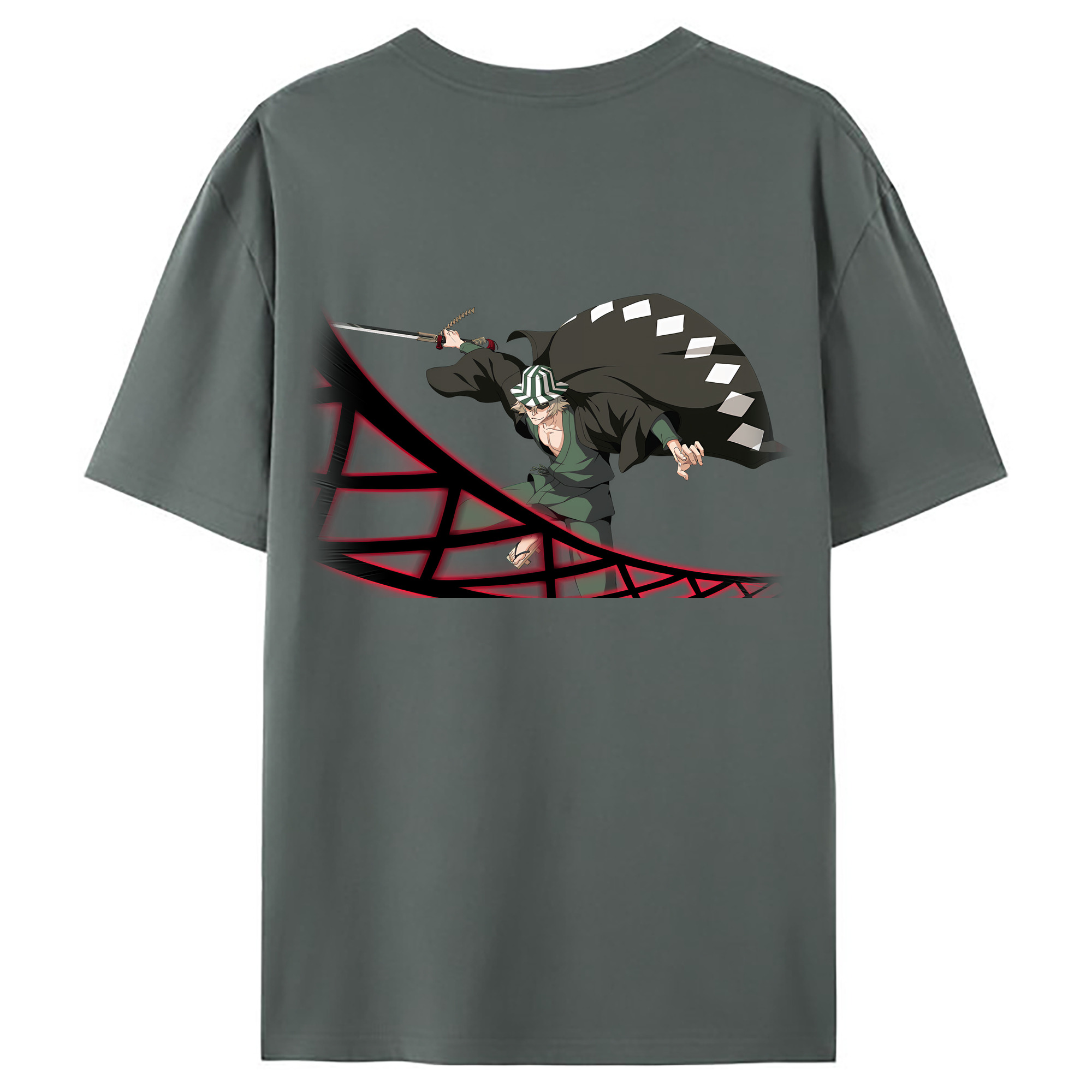 （画像用） "ブリーチ 浦原 喜助（うらはら きすけ） BLEACH Urahara Kisuke " 綿100％ メンズ半袖Tシャツ（バックプリント） 通気性